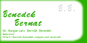 benedek bernat business card